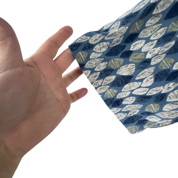 Columbia Men's XL Short-Sleeve Leaf Print Shirt Blue White Lightweight Vacation - Picture 5 of 7